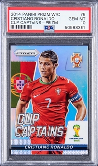 2014 Panini Prizm World Cup "Cup Captains" #5 Cristiano Ronaldo - PSA GEM MT 10